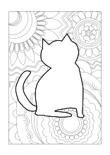 Katze auf Blumen Mandala